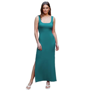 ALENDA DANMOS Women’s Elegant Backless Maxi Dress with High Slits and Twist Back