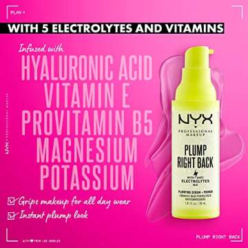 NYX PROFESSIONAL MAKEUP Plump Right Back Plumping Serum & Primer + Makeup Setting Spray, Plump Finis...