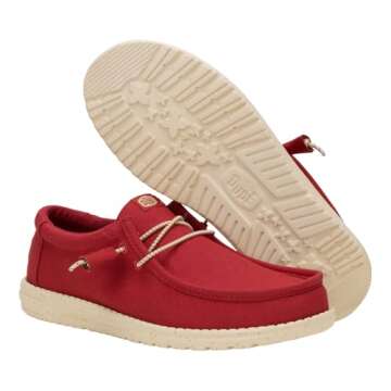 Comfortable HEYDUDE Wally Canvas Chili Slip-On Loafers