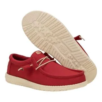 Comfortable HEYDUDE Wally Canvas Chili Slip-On Loafers