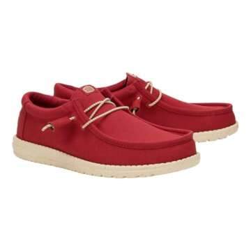 Comfortable HEYDUDE Wally Canvas Chili Slip-On Loafers