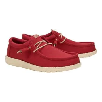 Comfortable HEYDUDE Wally Canvas Chili Slip-On Loafers