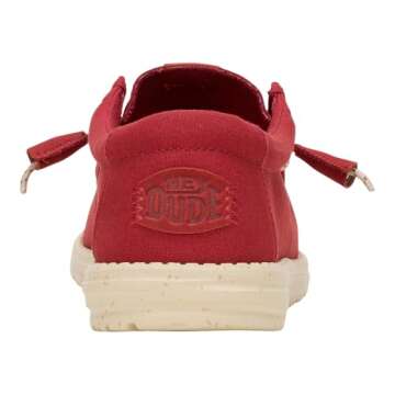 Comfortable HEYDUDE Wally Canvas Chili Slip-On Loafers