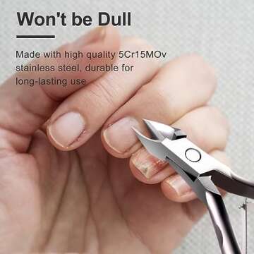 Larbois Cuticle Trimmer with Cuticle Pusher Set Stainless Steel Cutter Professional Cuticle Nipper Remover Extremly Sharp Salon Quality Nail Tools