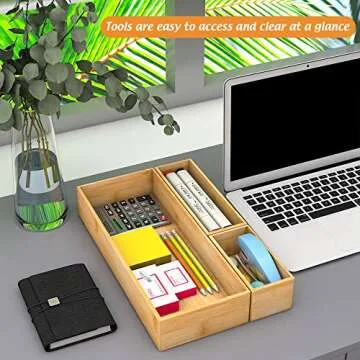 Bambloom Bamboo Drawer Organizer for Stylish Storage
