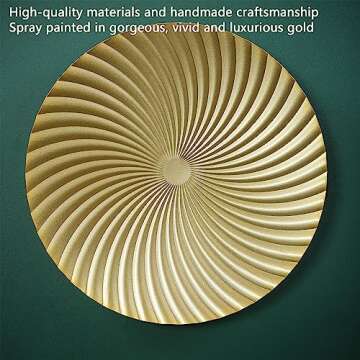 BOTAOYIYI Gold Metal Wall Art Set Of 6, Gold Wall Decor, Modern Accent Large Sunburst Hanging Decora...