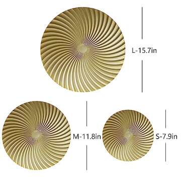 BOTAOYIYI Gold Metal Wall Art Set Of 6, Gold Wall Decor, Modern Accent Large Sunburst Hanging Decorations Above Bed For Home Office Bedroom Bathroom Or Living Room(L-15.7, M-11.8, S-7.9)(A)