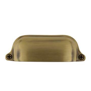 Nostalgic Warehouse 761752 Cup Pull Farm Large in Antique Brass Cabinet Hardware
