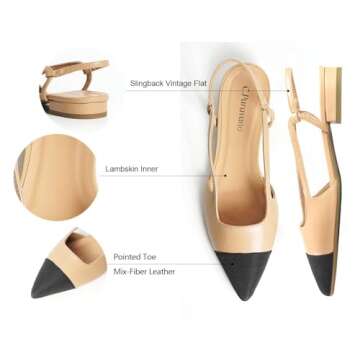 C.Paravano Women's Slingback Flats - Comfort Heeled Sandals