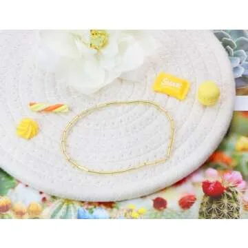 Glass Bugle Beads Penta Angel 1100Pcs /50g Mini Long Tube Seed Beads 2×6mm Small Craft Loose Spacer Beads for Earring Bracelets Necklace Waist Beads Jewelry Making (Gold)