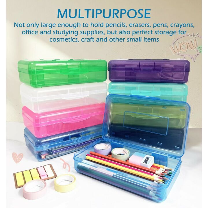 Stylish Translucent Pencil Box with Durable Snap Lid