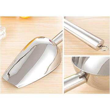 Ice Scoop for Freezer - Metal Ice Scoop for Ice Machine,Stainless Steel Ice Scoop for Ice Maker,Ice ...