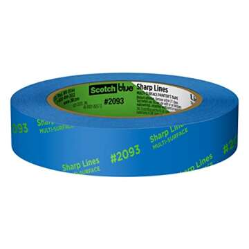 ScotchBlue Sharp Lines Multi-Surface Painter's Tape, 0.94 Inches x 60 Yards, Blue, Paint Tape Protects Surfaces and Removes Easily, Edge-Lock Painting Tape for Indoor and Outdoor Use (2093-24EC)