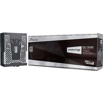 Seasonic PRIME PX-1600 - 1600W - 80+ Platinum - ATX 3.1 & PCIe 5.1 Ready - Full Modular - Premium Japanese Capacitor - 12 Year Warranty - Nvidia RTX 30/40 Super & AMD GPU Compatible (Ref. SSR-1600PD2)