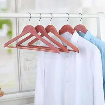 TOPIA Cedar Wooden Hangers for Closet Organization - 10 Pack
