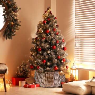 Liliful 23" Woven Christmas Tree Collar - Elegant Tree Decor