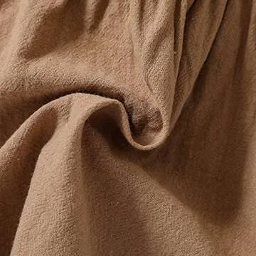 VISGOGO Baby Kids Girl Dresses Outfit Solid Color Long Sleeves Single-Breasted Dress + Headband 2Pcs Clothes (Khaki, 18-24 Months)