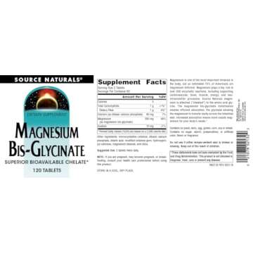 Source Naturals Magnesium Bis-Glycinate for Health