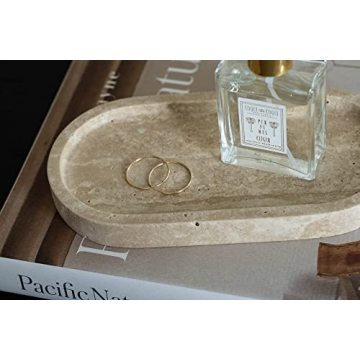 Elegant 8 Inch Oval Marble Tray - Stylish Catch All