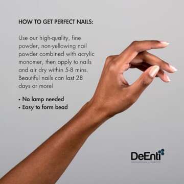 DeEnti Acrylic Nail Powder, 4oz Dark Pink Acrylic Powder Dip for Nails, Long Lasting Salon Quality, Bubble Free Professional Manicures, Fake Nails, Carving & Extensions