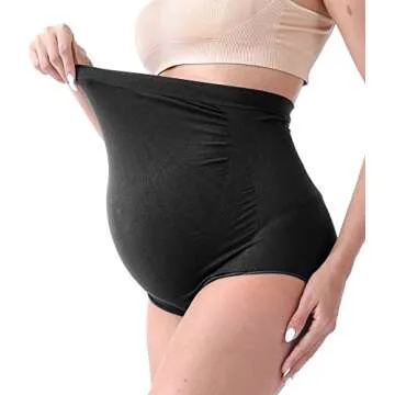 SUNNYBUY Women's Maternity High Waist Underwear - Seamless Soft Hipster Panties