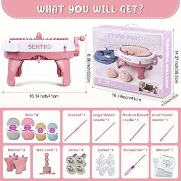 SENTRO 48 Needles Knitting Machines with Row Counter,Smart Knitting Crochet Machine,Weaving Round Loom,Double Knit Loom Machine Kit,DIY Knit Scarf Hat Sock