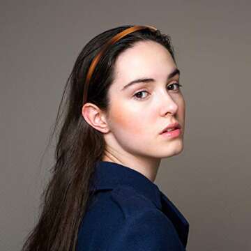 WILLBOND 6 Pieces Plastic Plain Headbands Teeth Comb Headbands Skinny DIY Hair Bands Headbands for Women Girls (Multi-color, 8 mm)