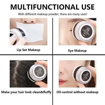 MUAECH Empty Bottle for Dry Shampoo Powder for Women, Reusable, Travel Size with Powder Sponge Applicator for Easy Apply, Refillable Loose Powder Box with Mirror