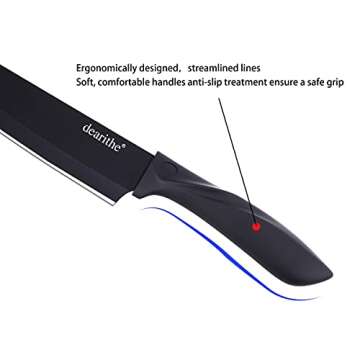 Dearithe 7 Piece Kitchen Knife Set with Sharpener