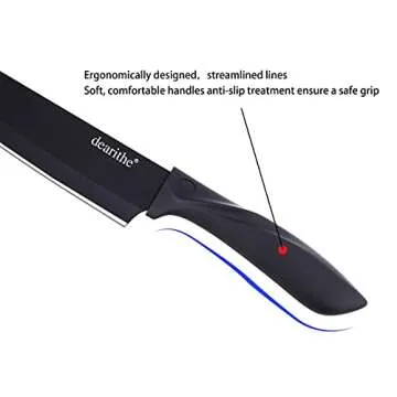 Dearithe 7 Piece Kitchen Knife Set with Sharpener