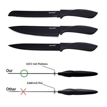 Dearithe 7 Piece Kitchen Knife Set with Sharpener