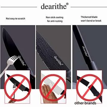 Dearithe 7 Piece Kitchen Knife Set with Sharpener