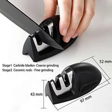 Dearithe 7 Piece Kitchen Knife Set with Sharpener