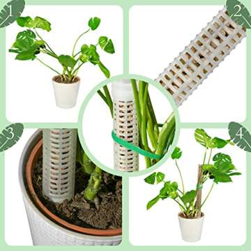 NOMSTERA 9 PCS Stackable Transparent Plastic Moss Pole for Plants Monstera , Indoor Plant Accessories Support Stakes, Plant Stakes for Indoor Plants Plant Pots