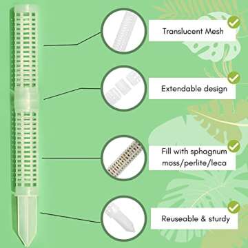NOMSTERA 9 PCS Stackable Transparent Plastic Moss Pole for Plants Monstera , Indoor Plant Accessories Support Stakes, Plant Stakes for Indoor Plants Plant Pots