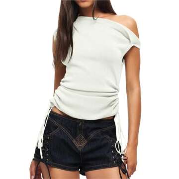 Stylish Imily Bela One Shoulder Crop Tank Tops for Women