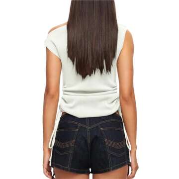 Stylish Imily Bela One Shoulder Crop Tank Tops for Women