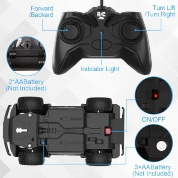 LED Remote Control Car for Kids - Durable Racing Toy