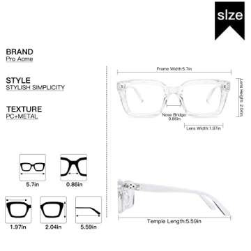 Vintage Clear Lens Glasses for Women | Pro Acme