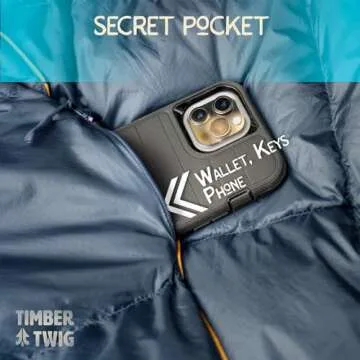 Timber Twig Outdoor, Travel, and Camping Puffy Down Blanket - Its Packable, Lightweight, and Warm - Midnight Ember