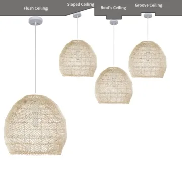 Teru Ji Kaikang 1-Light Rattan Pendant Light