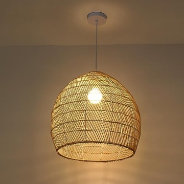 Teru Ji Kaikang 1-Light Rattan Pendant Light