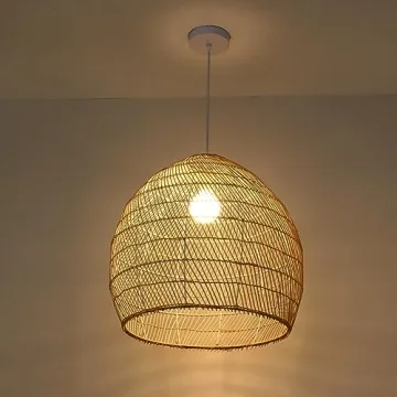 Teru Ji Kaikang 1-Light Rattan Pendant Light