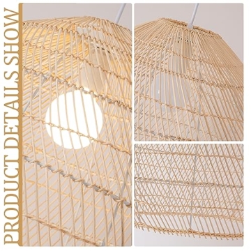 Teru Ji Kaikang 1-Light Rattan Pendant Light