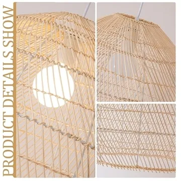 Teru Ji Kaikang 1-Light Rattan Pendant Light
