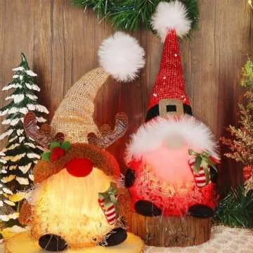 Juegoal 2 Pack Lighted Christmas Gnomes for Holidays