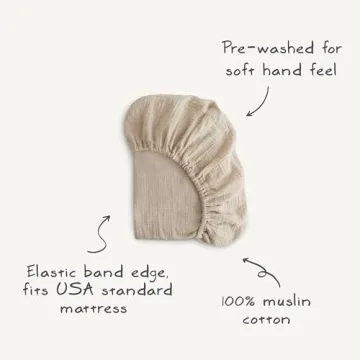 Mushie Extra Soft Muslin Crib Sheet for Cozy Sleep