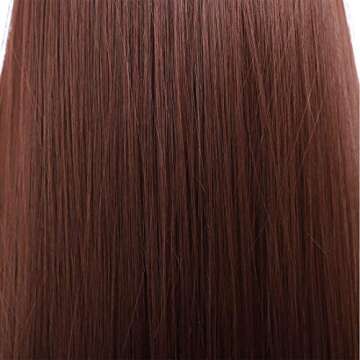 Long Straight Dark Brown Wig for Women Synthetic Middle Part Wig Natural Wig for Daily Use Heat Resistant Fiber