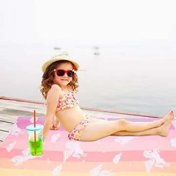 Unicorn Beach Towel for Kids and Women - Quick Dry & Cute