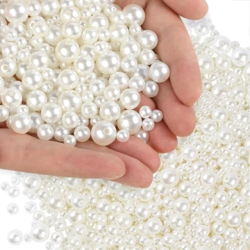 Phinus 1950 Pcs Pearl Beads with Hole - Perfect for Crafts & Jewelry Making
